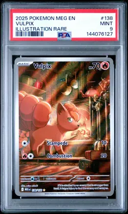 2025 POKEMON MEG EN-MEGA EVOLUTION ILLUSTRATION RARE #138 VULPIX PSA 9 - Image 1