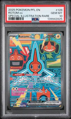 139942825 Rotom ex 2025 Pokemon Phantasmal Flames #126 SIR PSA 10 - Image 1