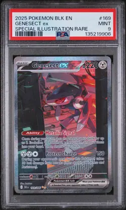 2025 POKEMON BLK EN-BLACK BOLT SPECIAL ILLUSTRATION RARE #169 GENESECT EX PSA 9 - Image 1