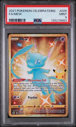 2021 POKEMON CELEBRATIONS #025 FULL ART/MEW PSA 9 - Image 1