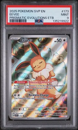 2025 POKEMON SVP EN-SV BLACK STAR PROMO #173 EEVEE PSA 9 - Image 1