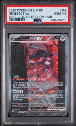 2025 POKEMON BLK EN-BLACK BOLT SPECIAL ILLUSTRATION RARE #169 GENESECT EX PSA 10 - Image 1