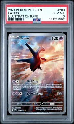 2024 POKEMON SSP EN-SURGING SPARKS ILLUSTRATION RARE #203 LATIOS PSA 10 - Image 1