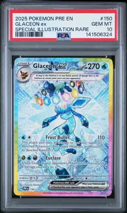 2025 POKEMON PRE SPECIAL ILLUSTRATION RARE #150 GLACEON EX PSA 10 - Image 1