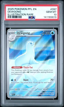 2025 POKEMON PFL EN-PHANTASMAL FLAMES ILLUSTRATION RARE #097 DEWGONG PSA 10 - Image 1