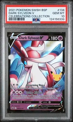 2021 POKEMON SWSH BLACK STAR PROMO CELEBRATIONS COLL #134 DARK SYLVEON V PSA 10 - Image 1