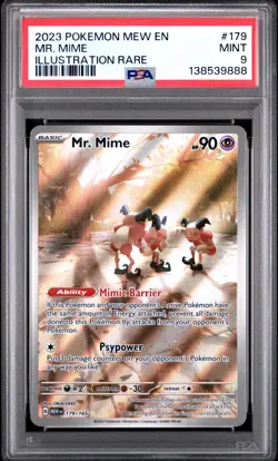 2023 POKEMON MEW EN-151 ILLUSTRATION RARE #179 MR. MIME PSA 9 - Image 1