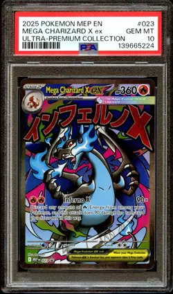 PSA 10 GEM MINT Mega Charizard X Ex 023 MEP Black Star PROMO Pokemon Card 224 - Image 1