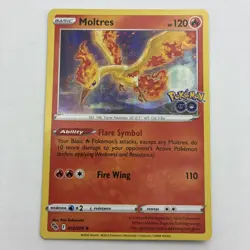 Pokemon TCG Pokemon GO Moltres 012/078 Holo Rare Stamped NM/M - Image 1