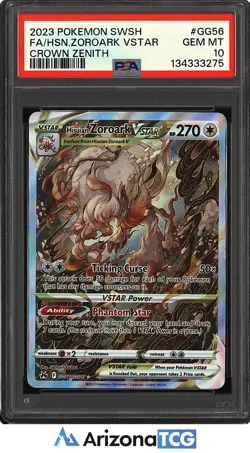 Pokemon 2023 Hisuian Zoroark VSTAR GG56 Full Art Crown Zenith GEM MINT PSA 10 - Image 1