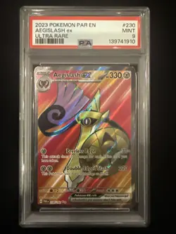 2023 Pokemon Paradox Rift Aegislash PSA 9 #230 Ultra Rare SP - Image 1