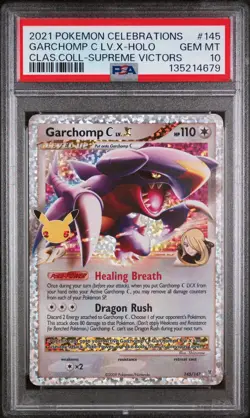 2021 POKEMON CELEBRATIONS CLASSIC COLL #145 GARCHOMP C LV.X-HOLO PSA 10 - Image 1
