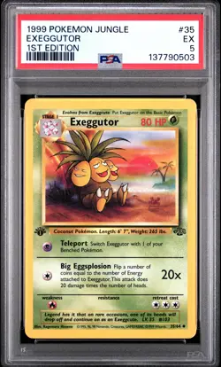 1999 POKEMON JUNGLE 1ST EDITION #35 EXEGGUTOR PSA 5 - Image 1