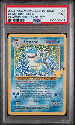 2021 POKEMON CELEBRATIONS CLASSIC COLLECTION #2 BLASTOISE-HOLO PSA 9 - Image 1