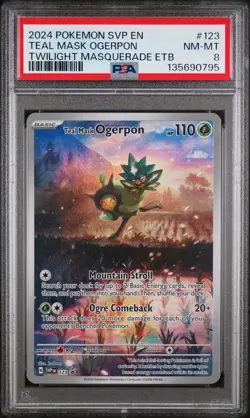 2024 POKEMON SVP EN-SV BLACK STAR PROMO #123 TEAL MASK OGERPON PSA 8 - Image 1