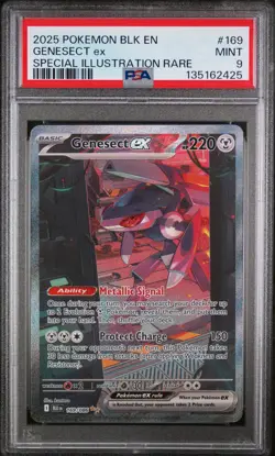 2025 POKEMON BLK EN-BLACK BOLT SPECIAL ILLUSTRATION RARE #169 GENESECT EX PSA 9 - Image 1