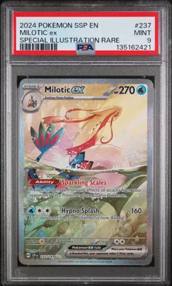 2024 POKEMON SSP EN-SURGING SPARKS SPECIAL ILLUSTRATION RARE MILOTIC EX PSA 9 - Image 1