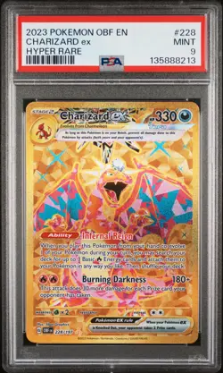 2023 POKEMON OBF EN-OBSIDIAN FLAMES HYPER RARE #228 CHARIZARD EX PSA 9 - Image 1