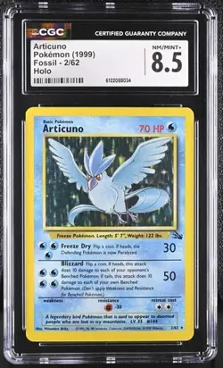 Articuno *CGC 8.5* Holo *Fossil* #2 *1999* Vintage * Pokemon - Image 1