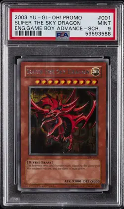 2003 YU-GI-OH! PROMO GAME BOY ADVANCE-SECRET RARE SLIFER THE SKY DRAGON PSA 9 - Image 1
