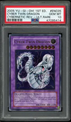 Cyber Twin Dragon CRV-EN035 1st Edition Ultimate Rare Yugioh PSA 10 *414 - Image 1
