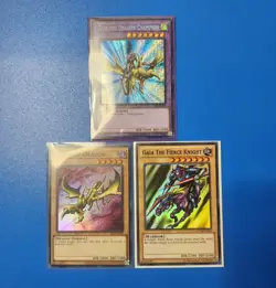 Yugioh/ Gaia Fierce Knight + Dragon Champion + Curse Of Dragon/ 3x Foil Set/NM - Image 1