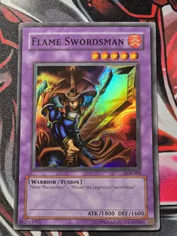 Yugioh! Flame Swordsman - LOB-003 - Super Rare - Unlimited Edition - VLP - Image 1