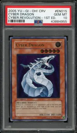 Cyber Dragon CRV-EN015 1st Edition Ultimate Rare Yugioh PSA 10 *955 - Image 1