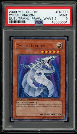 Cyber Dragon DTP1-EN009 Duel Terminal Preview Yugioh PSA 9 *601 - Image 1