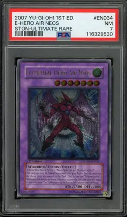 Elemental Hero Air Neos STON-EN034 1st Edition Ultimate Rare Yugioh PSA 7 *530 - Image 1
