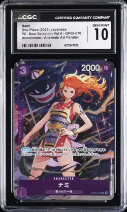 2025 ONE PIECE PC: BEST SELECTION VOL.4 JPN #OP09-070 NAMI CGC 10 GEM MINT - Image 1