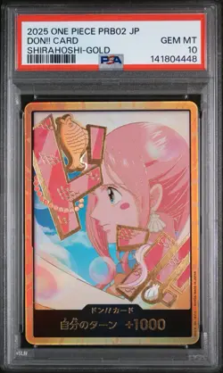 Gold Frame DON !! Card Shirahoshi ONE PIECE Card PRB-02 The Best Vol.2 JP PSA 10 - Image 1