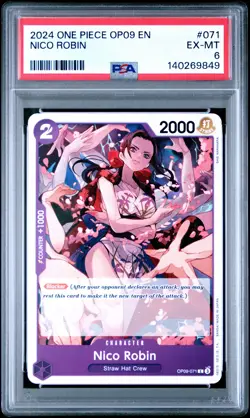 2024 ONE PIECE OP09-EMPERORS IN THE NEW WORLD #071 NICO ROBIN PSA 6 - Image 1