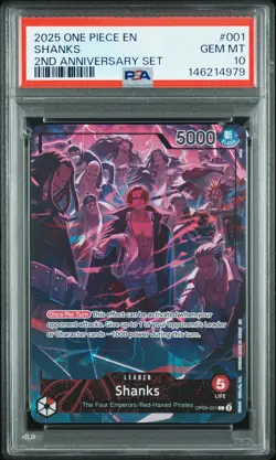 2025 ONE PIECE ENGLISH VERSION 2ND ANNIVERSARY SET #001 SHANKS PSA 10 - Image 1