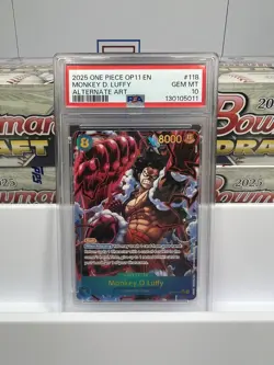 One Piece: A Fist of Divine Speed Monkey.D.Luffy (Alt Art) OP11-118 Psa 10 - Image 1