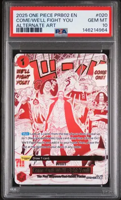 2025 ONE PIECE PRB02 ALTERNATE ART COME ON!! WE'LL FIGHT YOU!! PSA 10 - Image 1