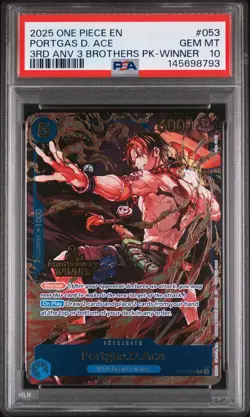 2025 ONE PIECE 3RD ANV TOURNAMENT 3 BROTHERS PACK WINNER PORTGAS D. ACE PSA 10 - Image 1