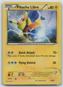 Pokemon Card Pikachu Libre (30 - Holo) Common XY Trainer Kit: Pikachu Libre - Image 1