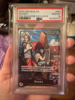 Shanks (2025 PSA Magazine Promo) OP09-001 One Piece Promotion Cards Foil PSA 10 - Image 1