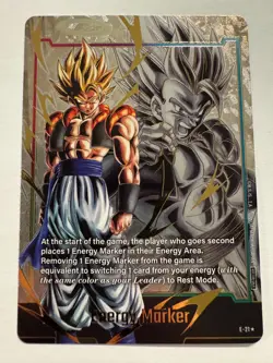 Dragon Ball Fusion World Card Gogeta Energy Marker Promo Prize Gold E-21 - Image 3