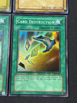 Yugioh Faded SDY-006 Set; Dark Magician, Soul Exchange, Card Destruction LP/P - Image 5