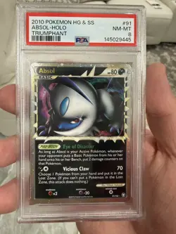 2010 POKEMON CARD TRIUMPHANT ABSOL PRIME HOLO #91 PSA 8 NM-MT - Image 1
