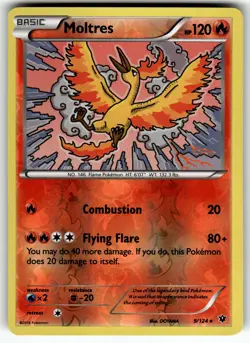 Moltres 9/124 XY - Fates Collide LP Pokemon Card TCG - Image 1