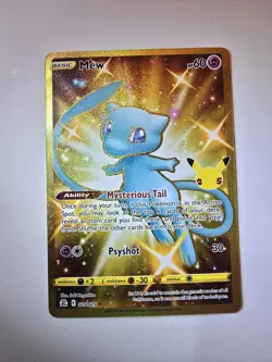 Pokemon Mew TCG 2021 Gold Celebrations Card 025/025 Full Art Secret Rare - Image 1