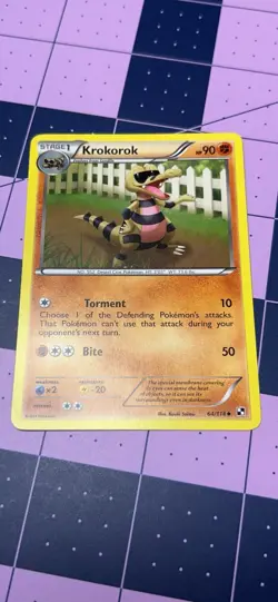 Pokemon TCG Krokorok 64/114 Black & White Regular Card - Image 1
