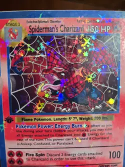Spiderman's Charizard 1st Edition Custom Card Pokemon - Image 4