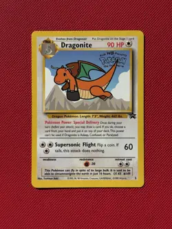 Dragonite 5 WB Movie Promo Stamped Rare Vintage Pokemon Card Black Star Promo - Image 1