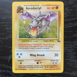 Aerodactyl 1/62 Holo Rare Pokemon Card Unlimited Fossil - Light Played - Image 1