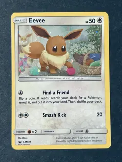 Eevee SM184 Black Star Promo Holo Pokemon Card. - Image 1