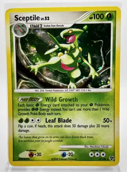 Sceptile 8/106 Cosmos Holo Swirl Pokemon Card Great Encounters 2008 LP *Swirl* - Image 1